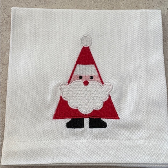 NWT Crate&Barrel Santa Cocktail Napkins - Picture 3 of 6